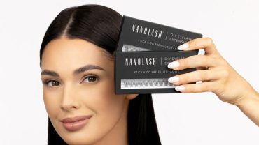 klusterfransar med transparent lim nanolash