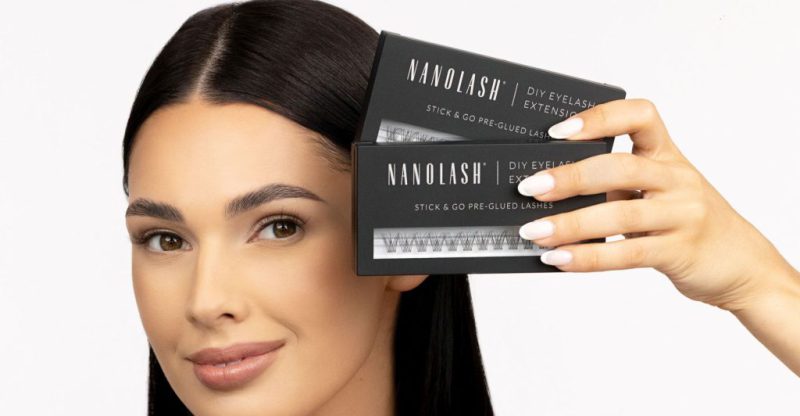 klusterfransar med transparent lim nanolash